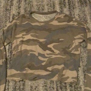 camo slightly cropped long sleeve
